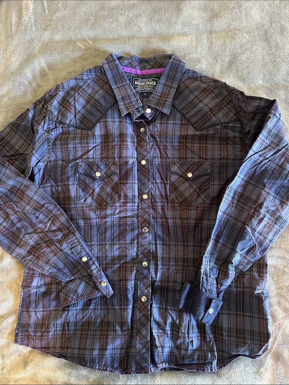 Rough Stock Panhandle Slim Plaid Western Shirt XL